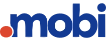 A blue and white logo
