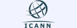 A logo with a globe and text